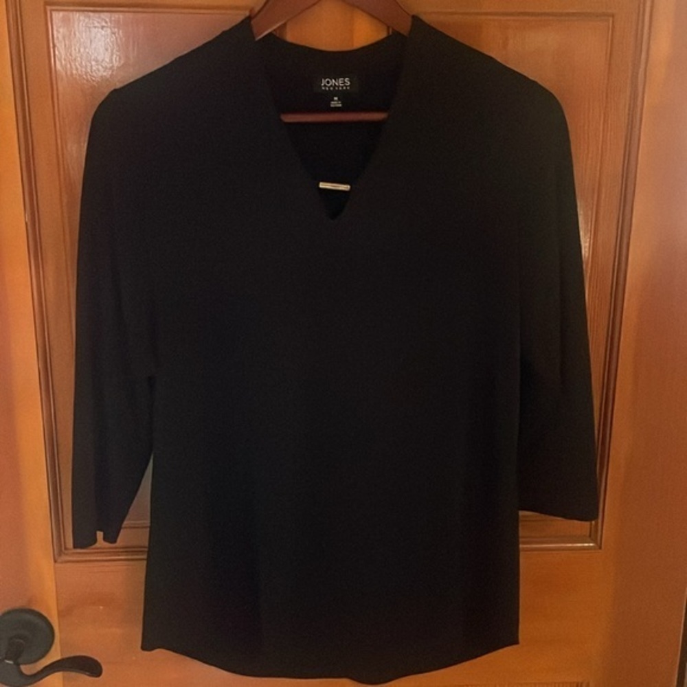 Jones New York 3/4 sleeve black blouse
